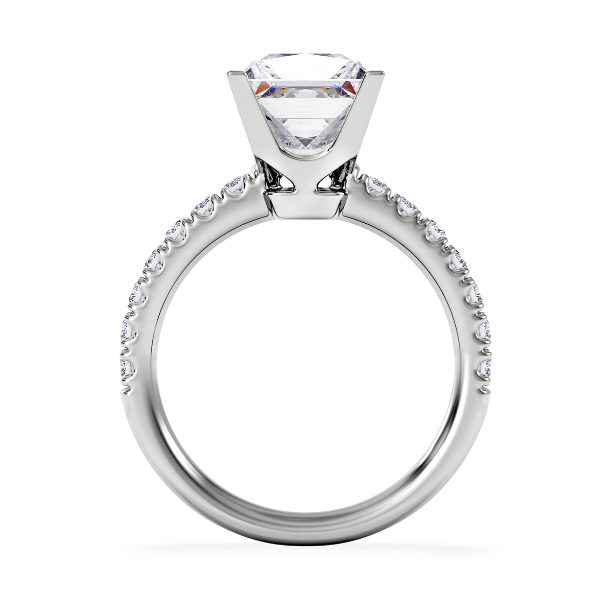 2.60ct Katerina Lab Princess Diamond Engagement Ring Platinum F/VS1