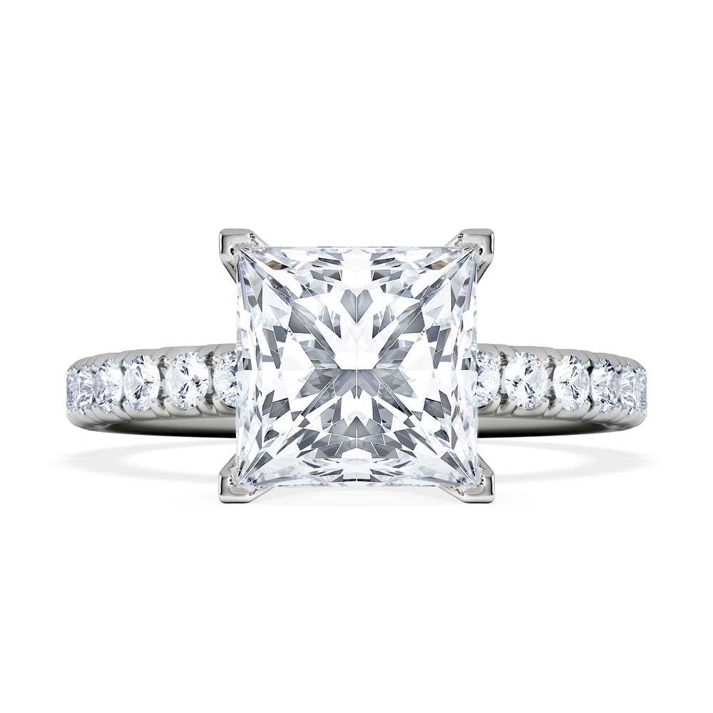 2.60ct Katerina Lab Princess Diamond Engagement Ring 18KW Gold F/VS1
