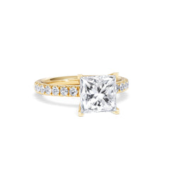 2.60ct Katerina Lab Princess Diamond Engagement Ring 18K Gold F/VS1