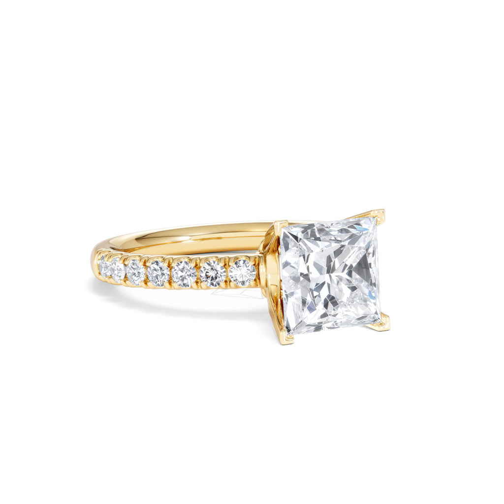 2.60ct Katerina Lab Princess Diamond Engagement Ring 18K Gold F/VS1
