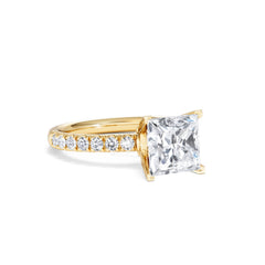 2.60ct Katerina Lab Princess Diamond Engagement Ring 18K Gold F/VS1