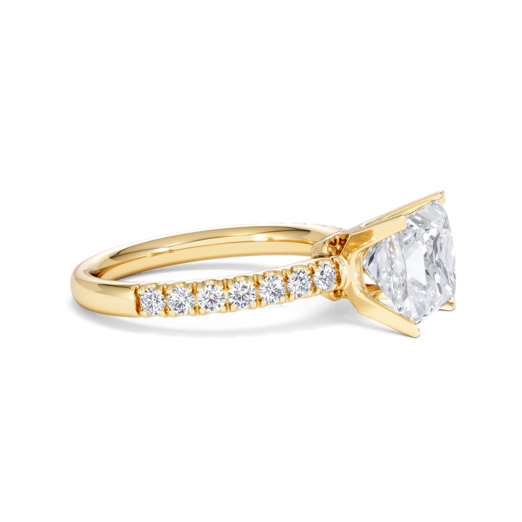 2.60ct Katerina Lab Princess Diamond Engagement Ring 18K Gold F/VS1