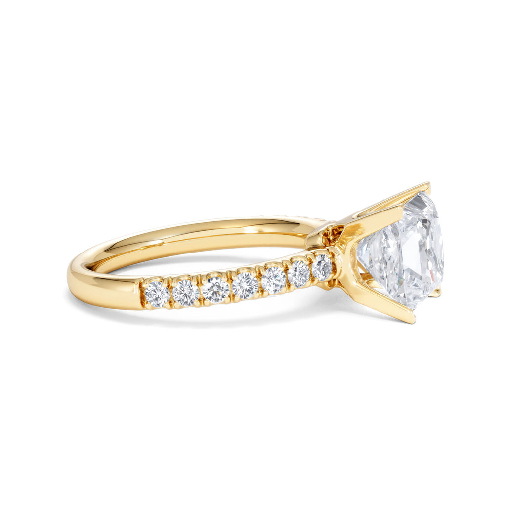 2.60ct Katerina Lab Princess Diamond Engagement Ring 18K Gold F/VS1
