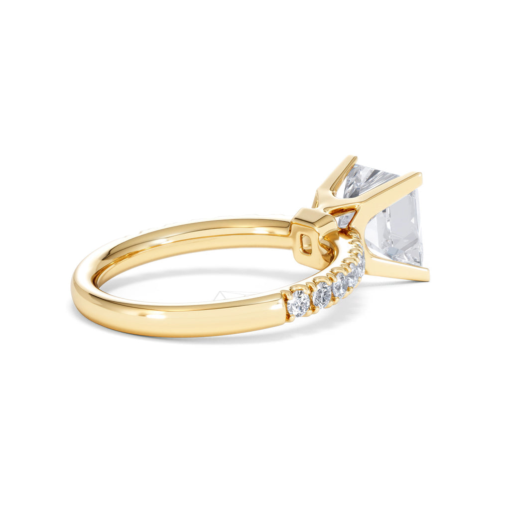 2.60ct Katerina Lab Princess Diamond Engagement Ring 18K Gold F/VS1