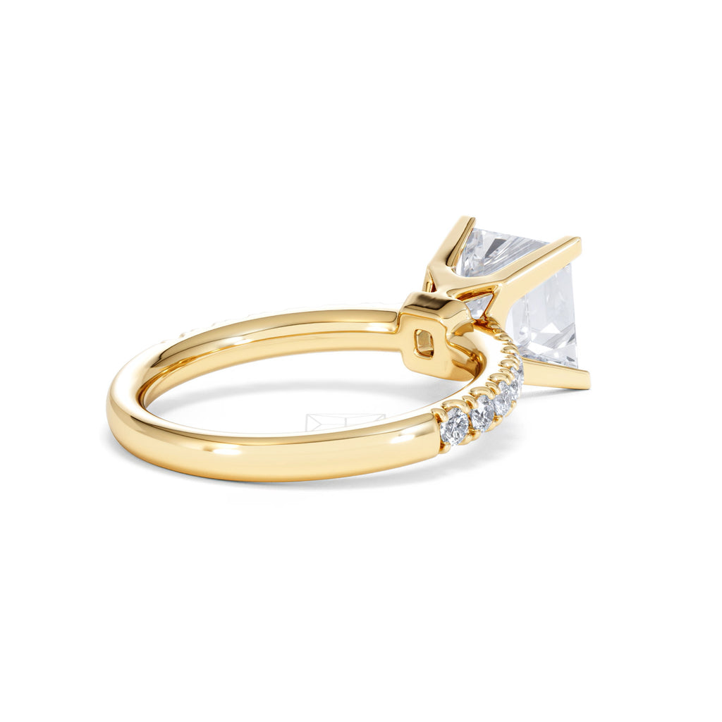 2.60ct Katerina Lab Princess Diamond Engagement Ring 18K Gold F/VS1