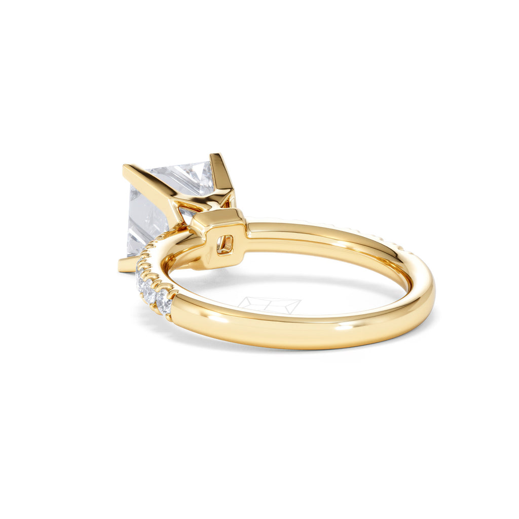 2.60ct Katerina Lab Princess Diamond Engagement Ring 18K Gold F/VS1