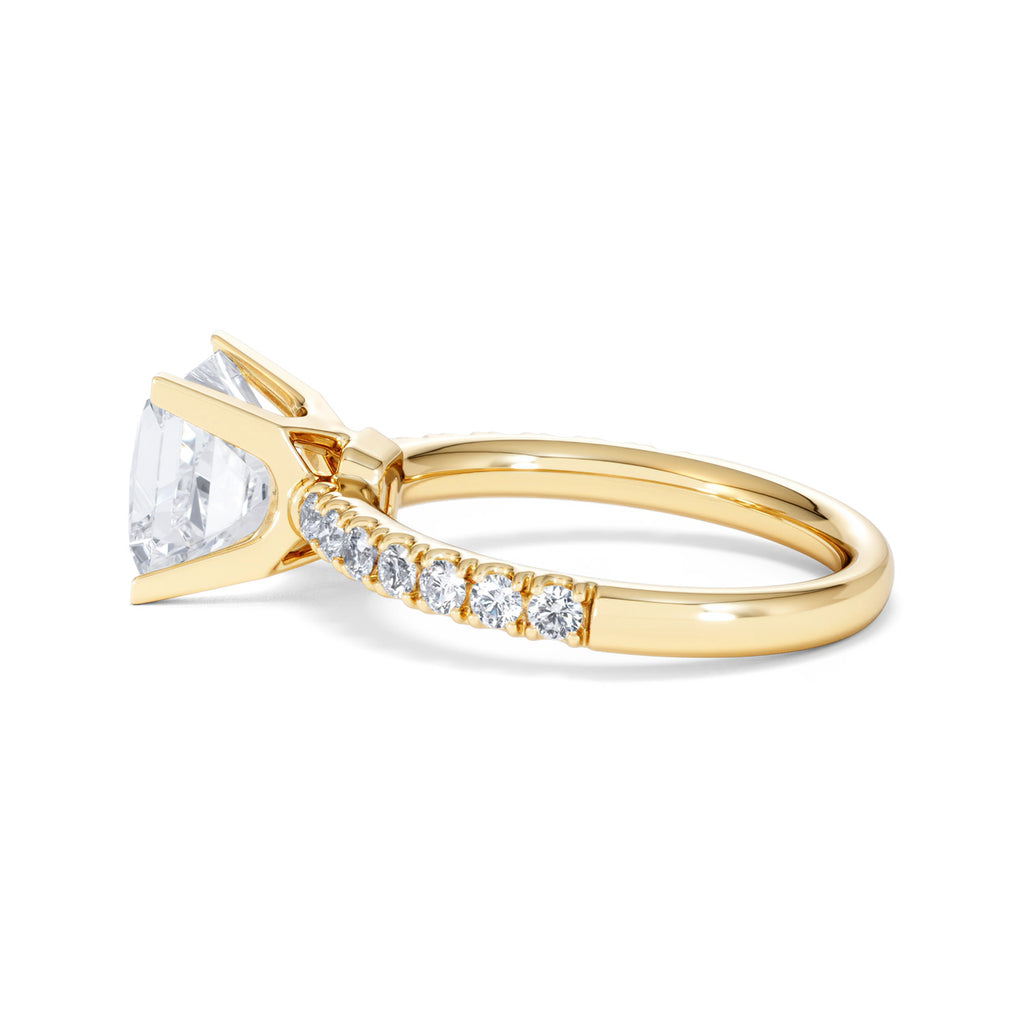 2.60ct Katerina Lab Princess Diamond Engagement Ring 18K Gold F/VS1