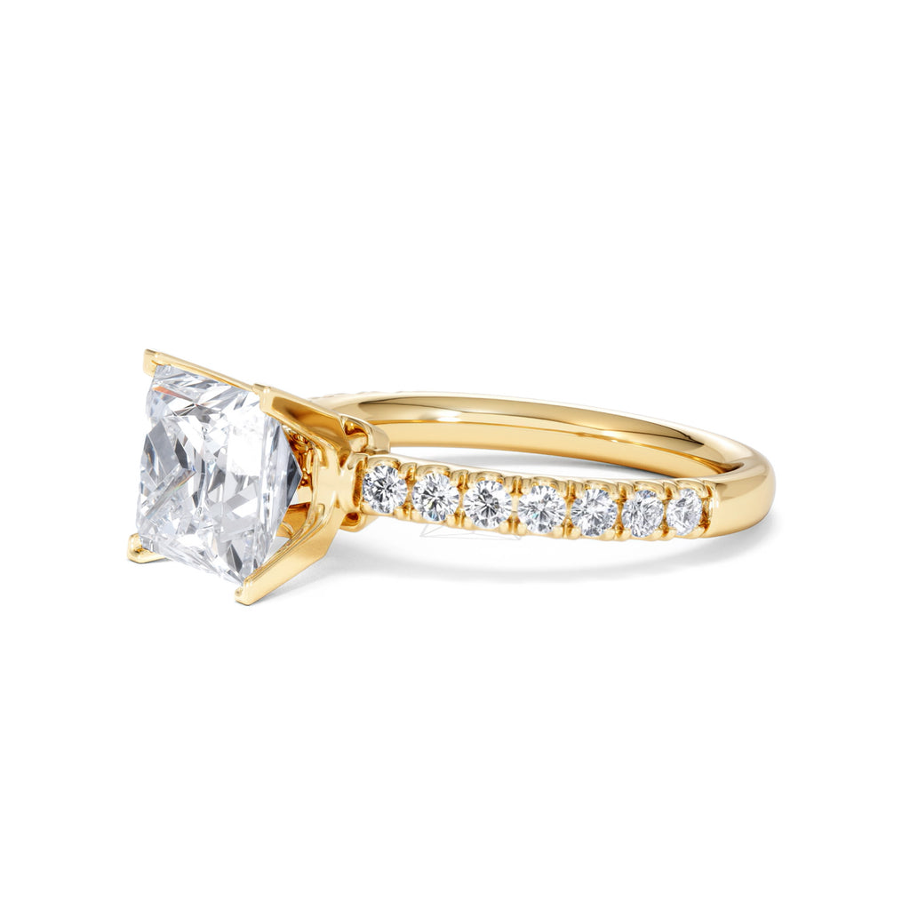 2.60ct Katerina Lab Princess Diamond Engagement Ring 18K Gold F/VS1