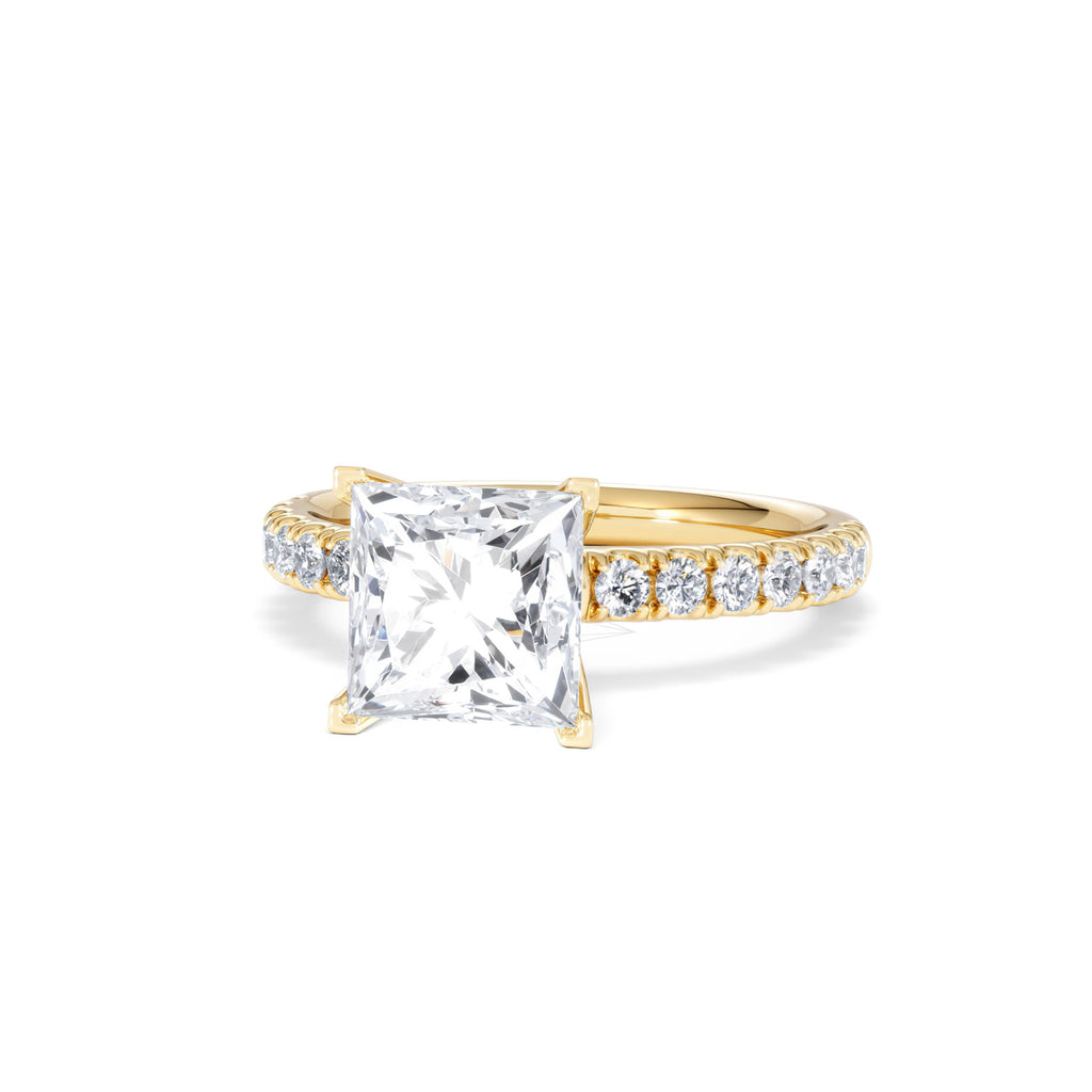 2.60ct Katerina Lab Princess Diamond Engagement Ring 18K Gold F/VS1
