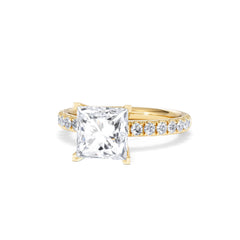 2.60ct Katerina Lab Princess Diamond Engagement Ring 18K Gold F/VS1