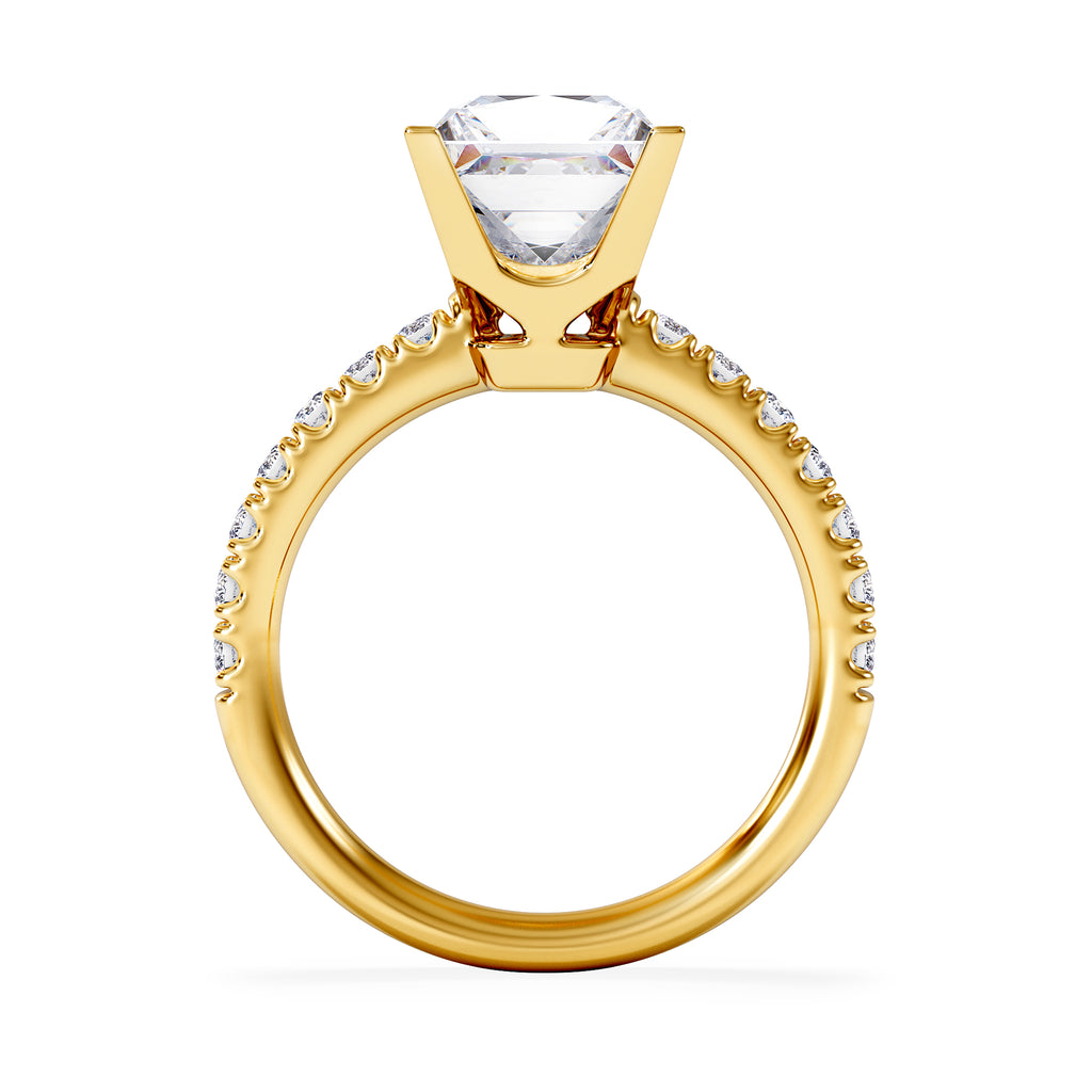 2.60ct Katerina Lab Princess Diamond Engagement Ring 18K Gold F/VS1