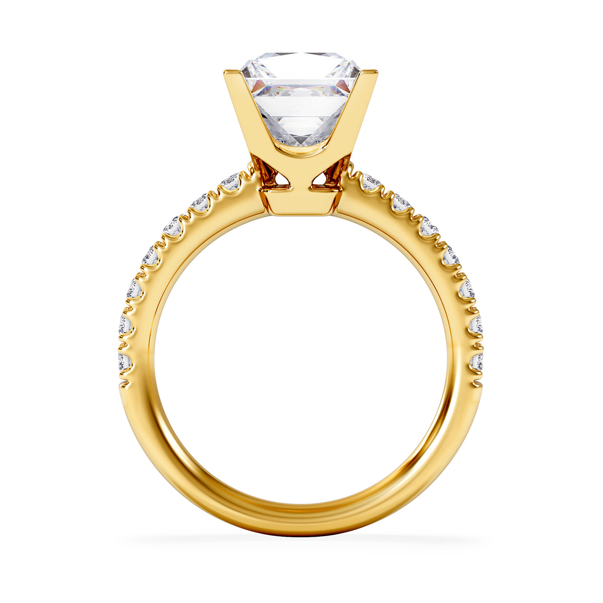 2.60ct Katerina Lab Princess Diamond Engagement Ring 18K Gold F/VS1