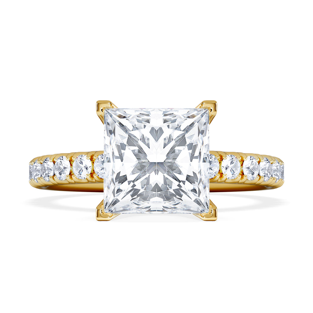 2.60ct Katerina Lab Princess Diamond Engagement Ring 18K Gold F/VS1
