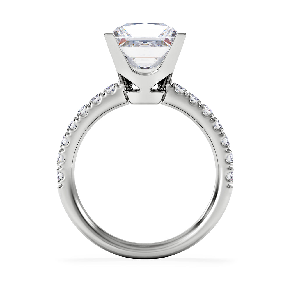 Katerina 3.45ct Lab Diamond Princess Cut Engagement Ring in 18K White Gold G/VS1
