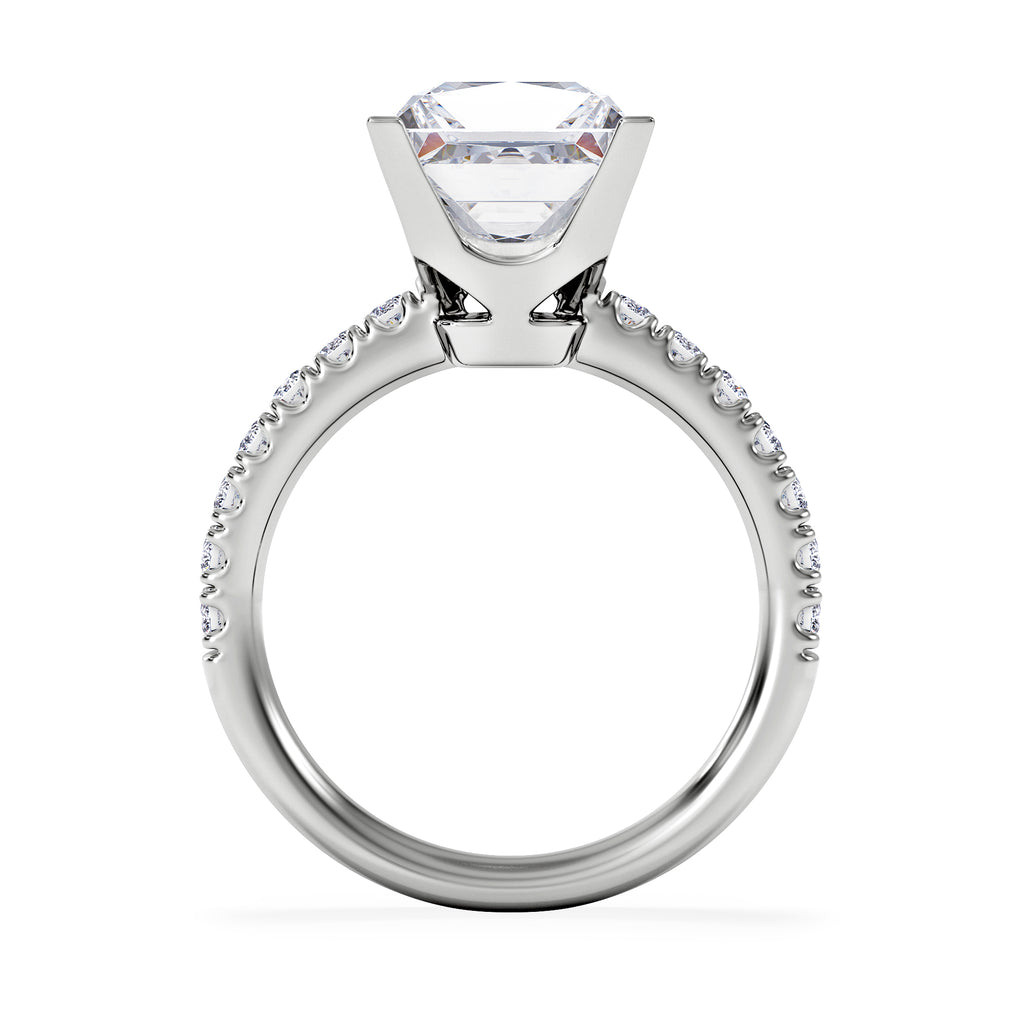 Katerina 3.45ct Lab Diamond Princess Cut Engagement Ring in 18K White Gold G/VS1