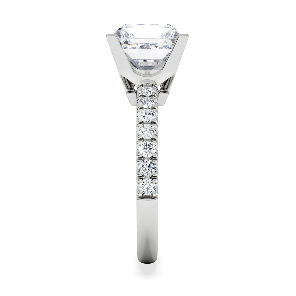 Katerina 3.45ct Lab Diamond Princess Cut Engagement Ring in 18K White Gold G/VS1