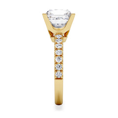 Katerina 3.55ct Lab Diamond Princess Cut Engagement Ring in 18K Yellow Gold G/VS1