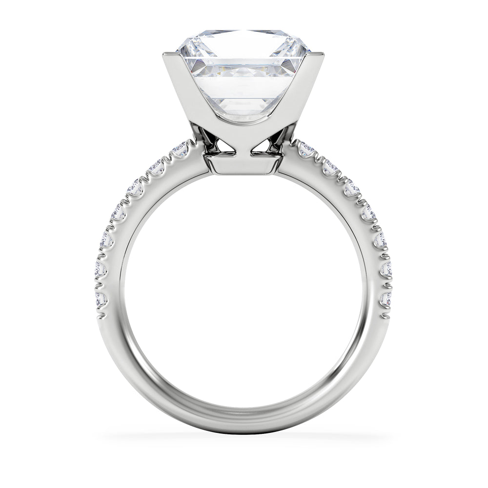 Katerina 5.55ct Lab Diamond Princess Cut Engagement Ring in 18K White Gold G/VS1