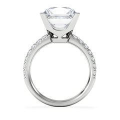 Katerina 5.55ct Lab Diamond Princess Cut Engagement Ring in 18K White Gold G/VS1