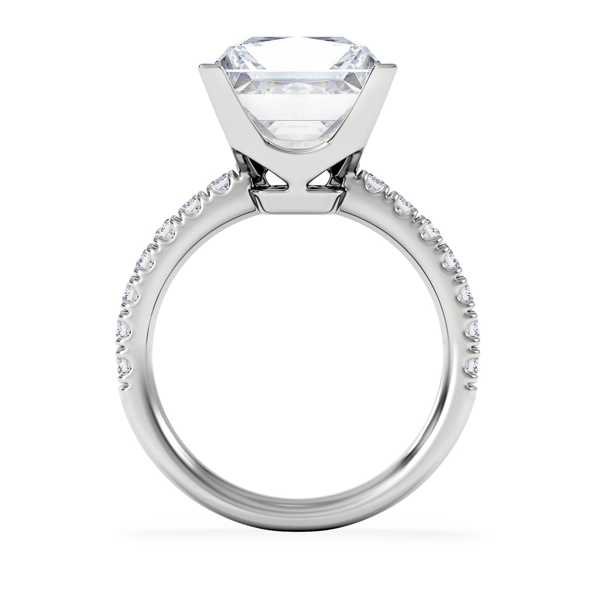 Katerina 5.55ct Lab Diamond Princess Cut Engagement Ring in 18K White Gold G/VS1