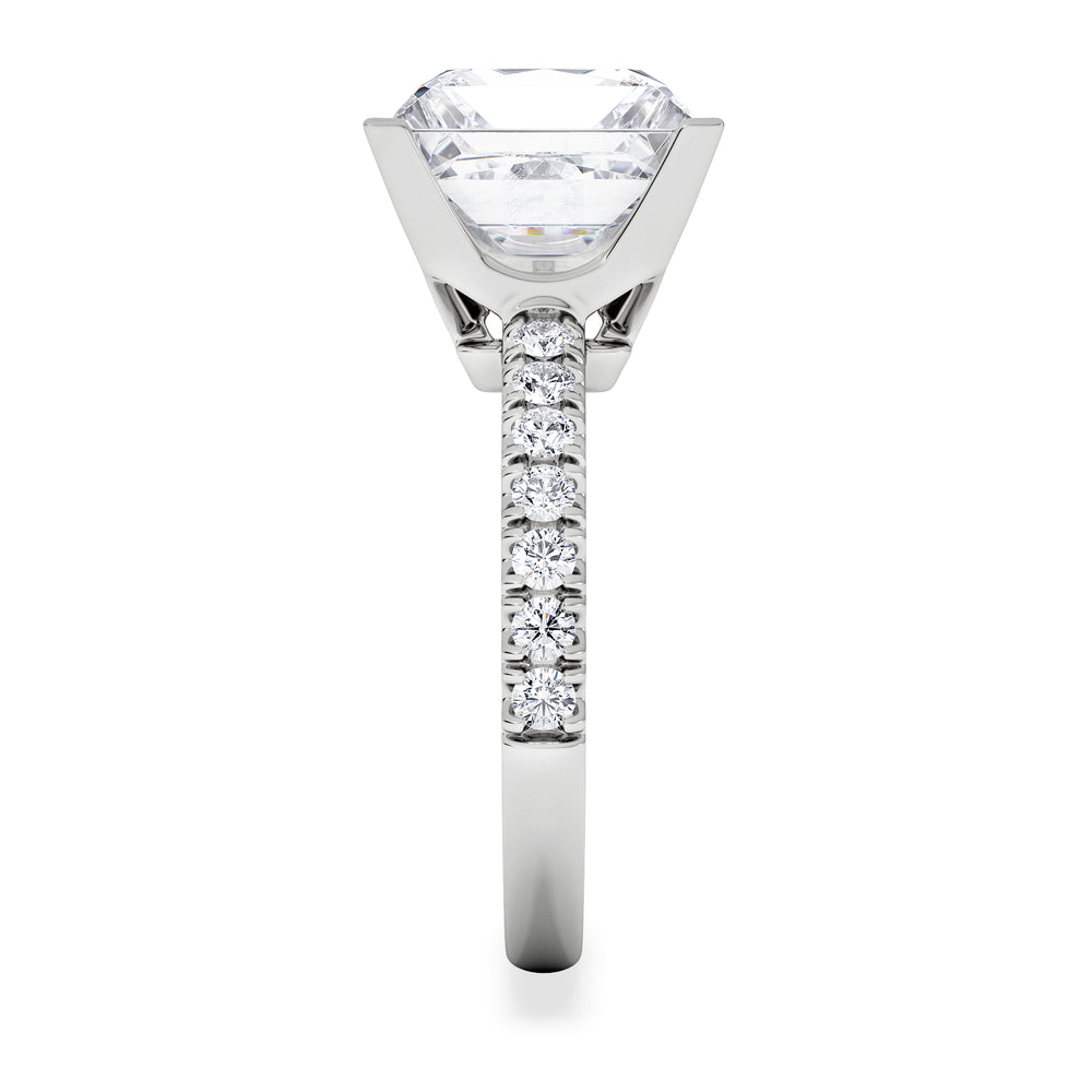 Katerina 5.55ct Lab Diamond Princess Cut Engagement Ring in 18K White Gold G/VS1