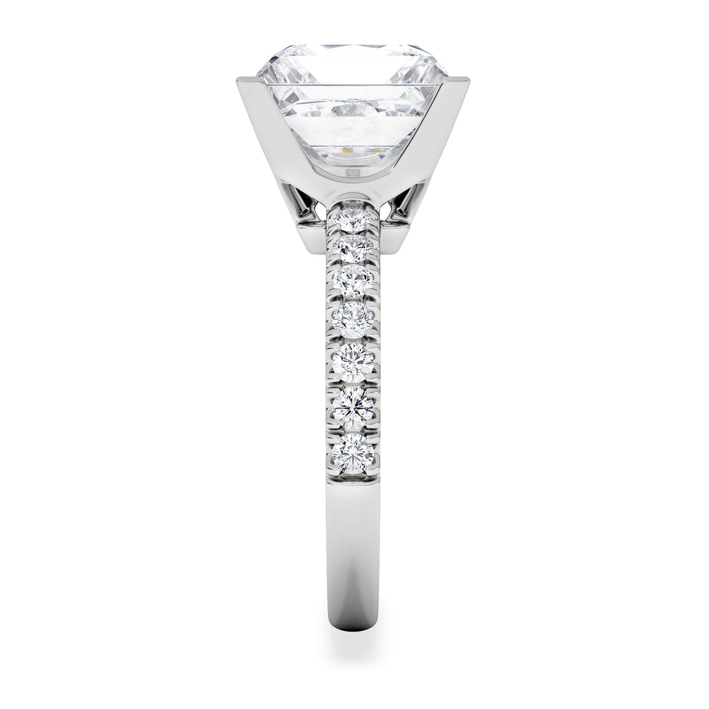 Katerina 5.55ct Lab Diamond Princess Cut Engagement Ring in 18K White Gold G/VS1