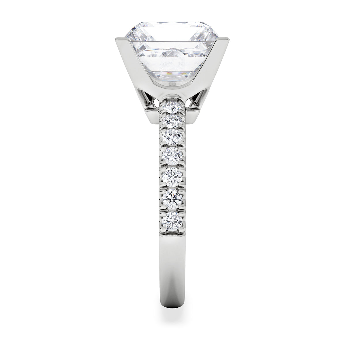 Katerina 5.55ct Lab Diamond Princess Cut Engagement Ring in 18K White Gold G/VS1