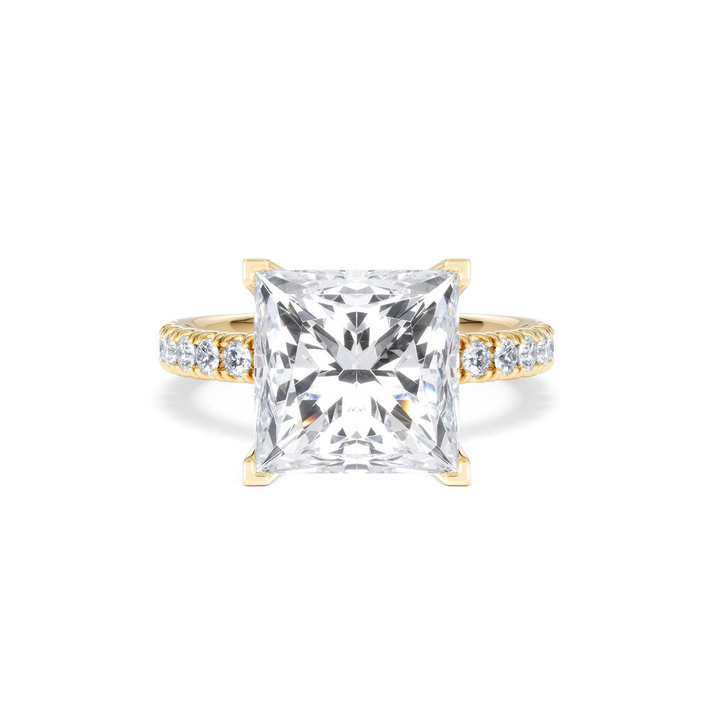 Katerina 5.55ct Lab Diamond Princess Cut Engagement Ring in 18K Yellow Gold G/VS1
