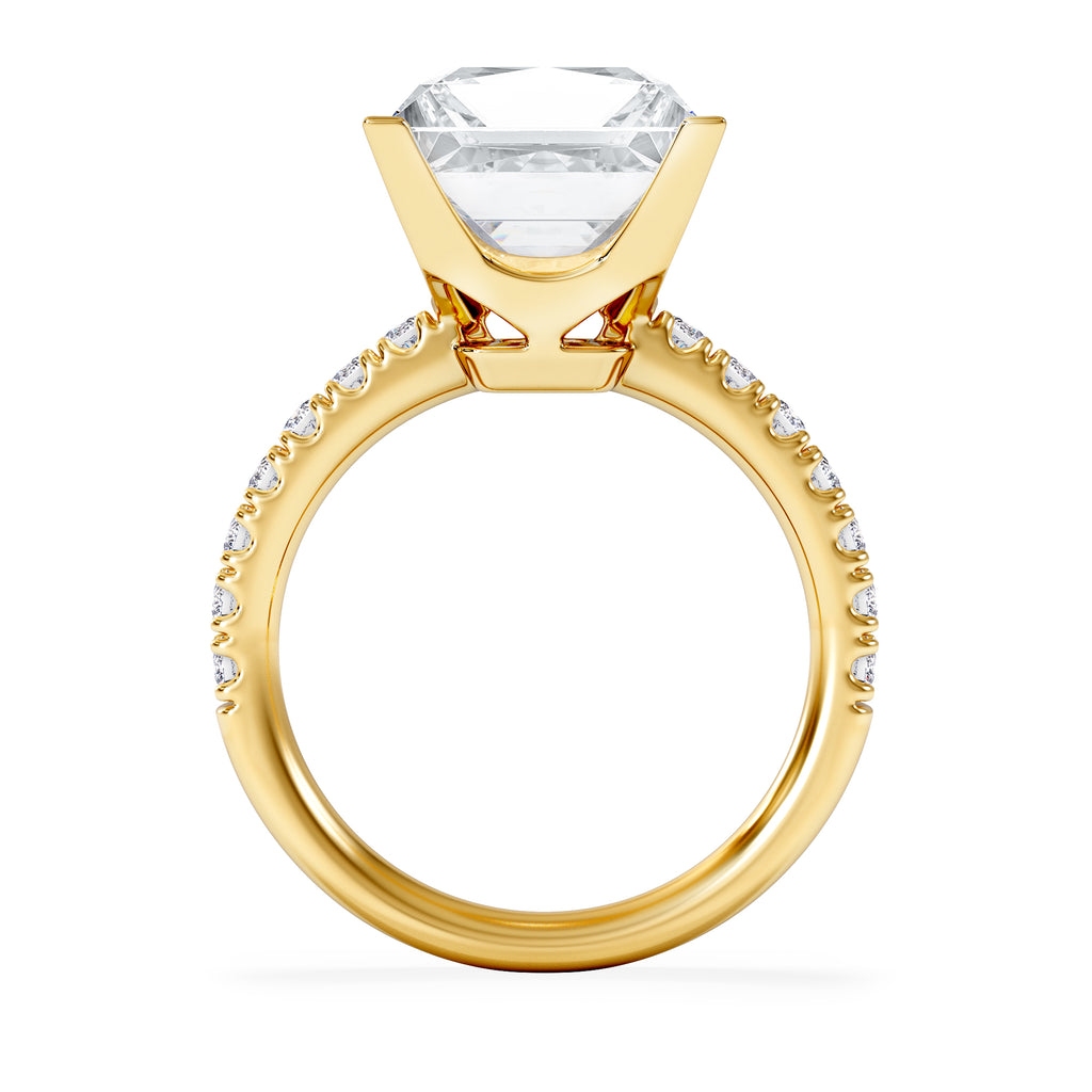 Katerina 5.55ct Lab Diamond Princess Cut Engagement Ring in 18K Yellow Gold G/VS1