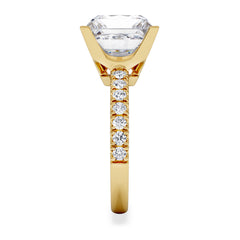 Katerina 5.55ct Lab Diamond Princess Cut Engagement Ring in 18K Yellow Gold G/VS1