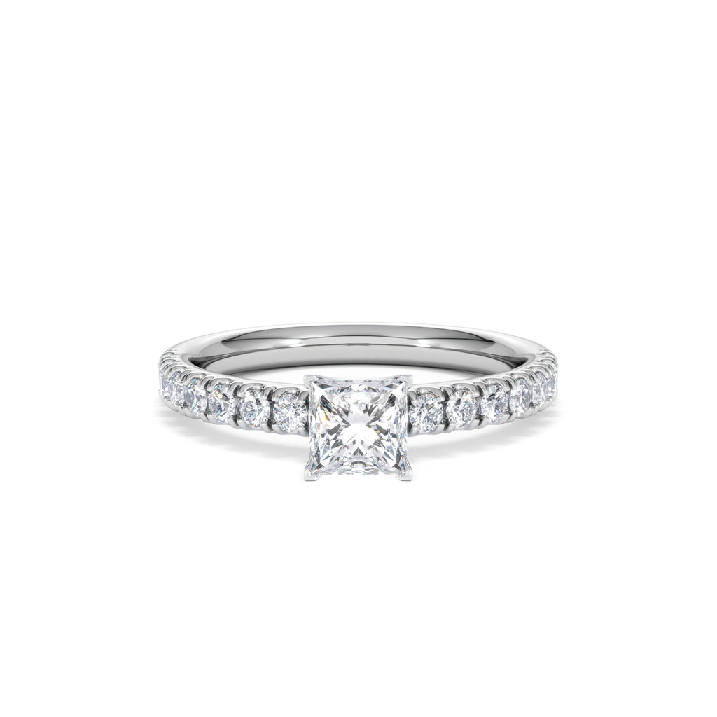 Katerina Lab Princess Diamond Engagement Ring Platinum 0.85ct F/VS1