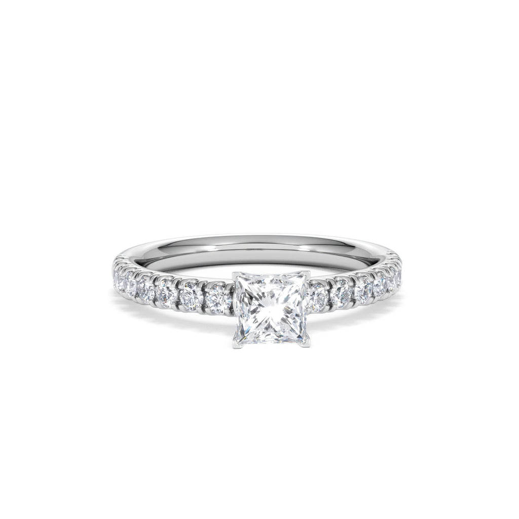 Katerina Lab Princess Diamond Engagement Ring 18KW Gold 0.85ct F/VS1