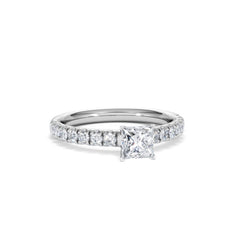Katerina Lab Princess Diamond Engagement Ring 18KW Gold 0.85ct F/VS1