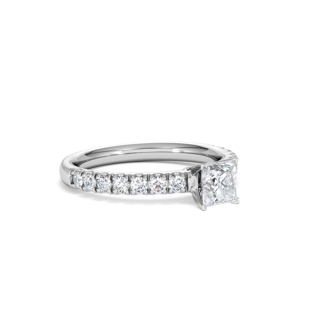 Katerina Lab Princess Diamond Engagement Ring 18KW Gold 0.85ct F/VS1