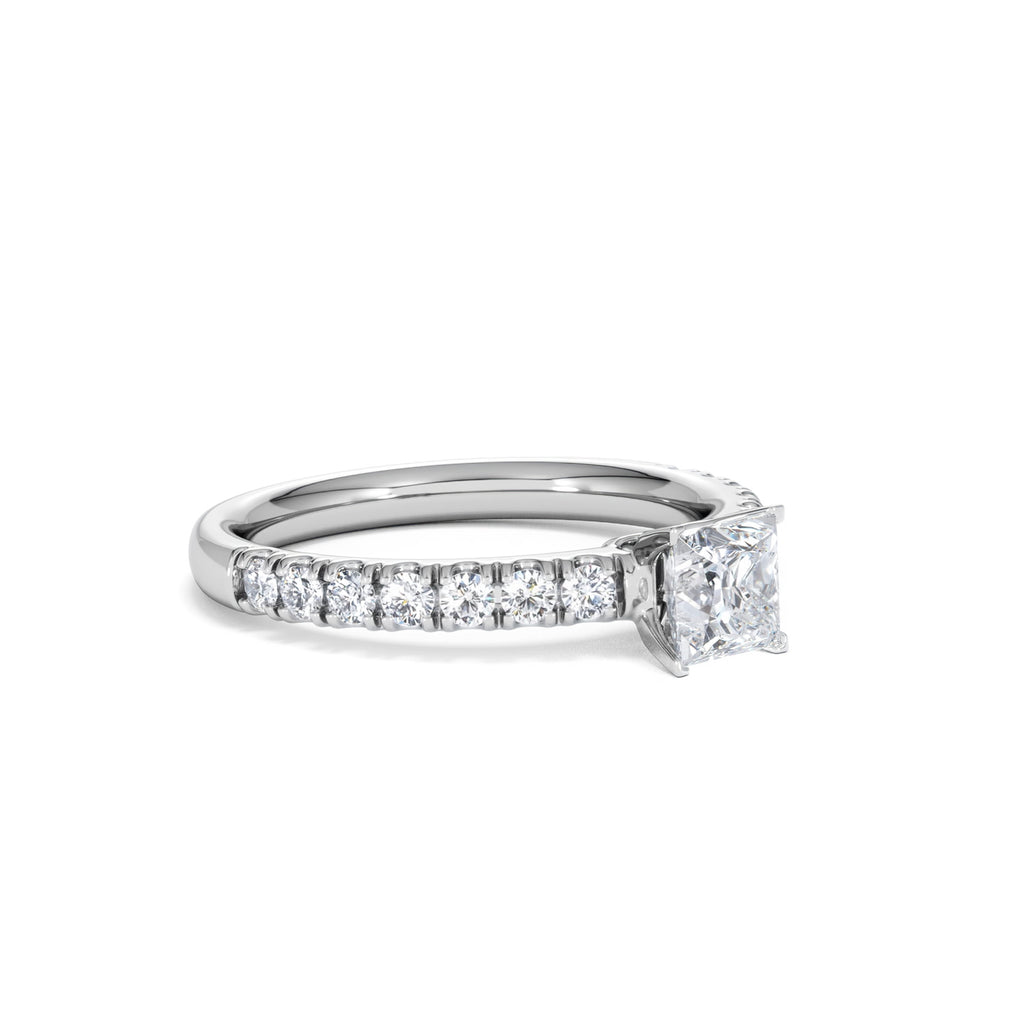 Katerina Lab Princess Diamond Engagement Ring Platinum 0.85ct F/VS1