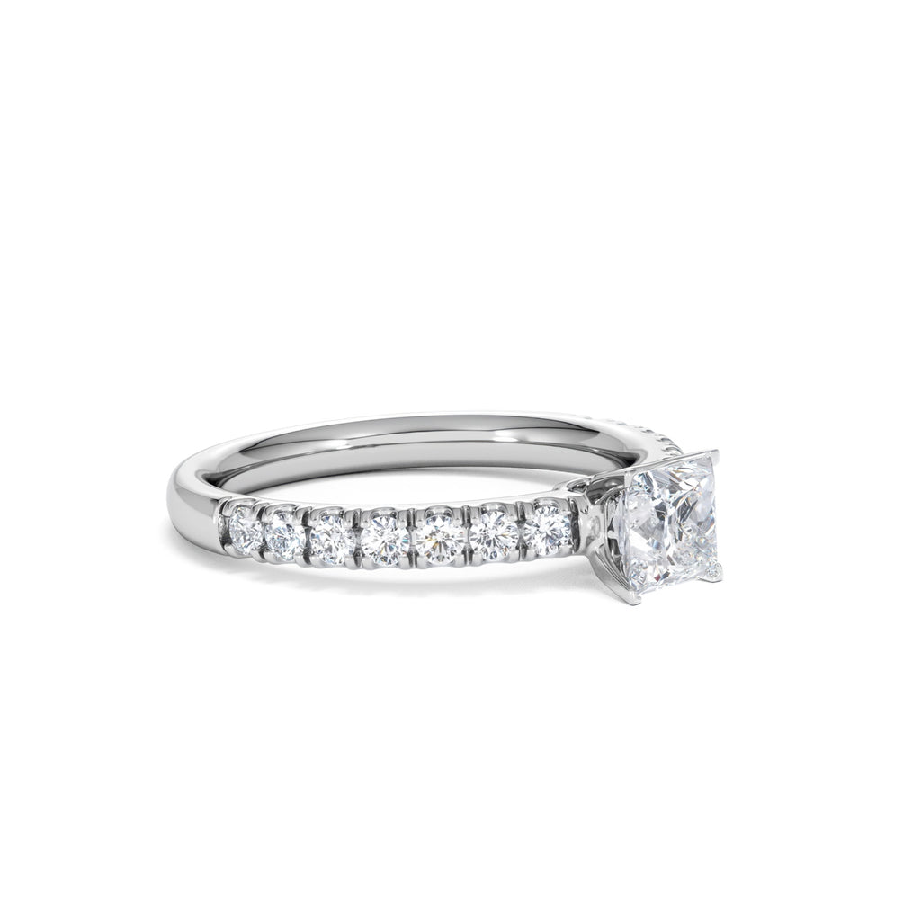 Katerina Lab Princess Diamond Engagement Ring 18KW Gold 0.85ct F/VS1
