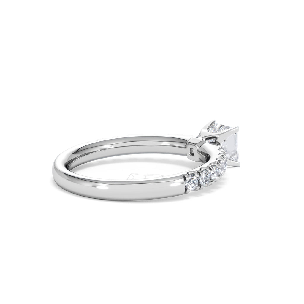 Katerina Lab Princess Diamond Engagement Ring 18KW Gold 0.85ct F/VS1