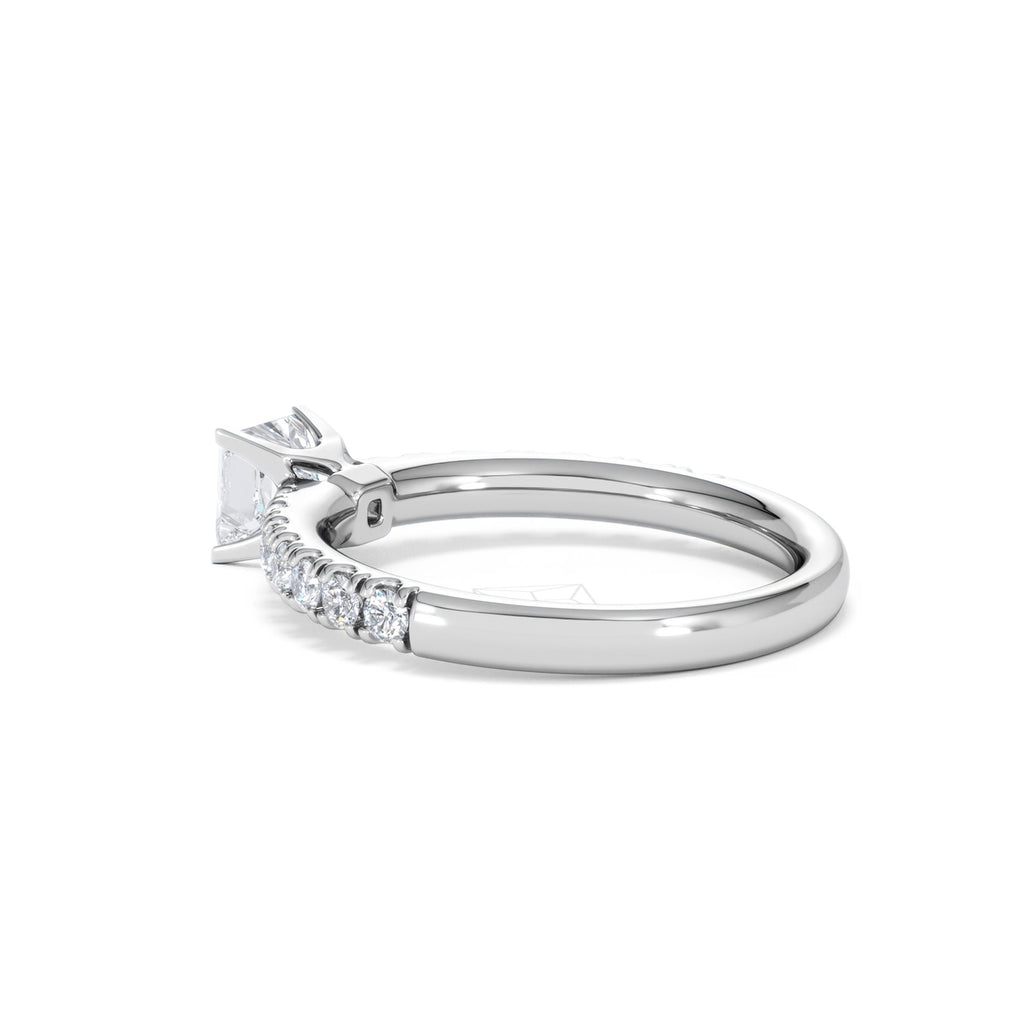 Katerina Princess Diamond Engagement Ring 18KW Gold 0.85ct H/SI