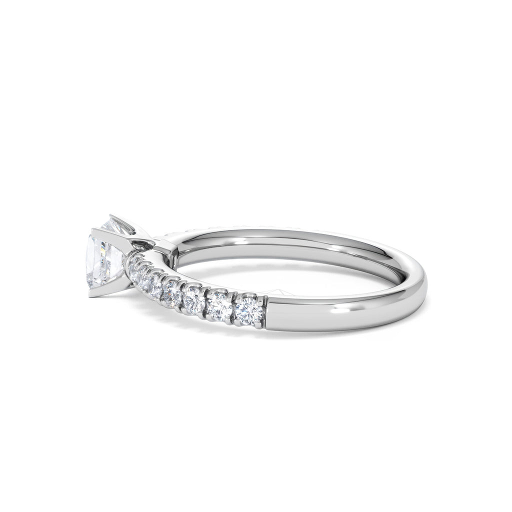 Katerina Princess Diamond Engagement Ring 18KW Gold 0.85ct H/SI