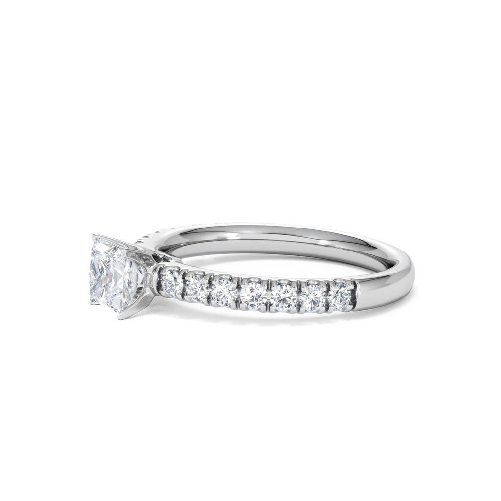 Katerina Lab Princess Diamond Engagement Ring 18KW Gold 0.85ct F/VS1
