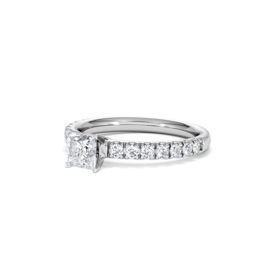 Katerina Lab Princess Diamond Engagement Ring 18KW Gold 0.85ct F/VS1