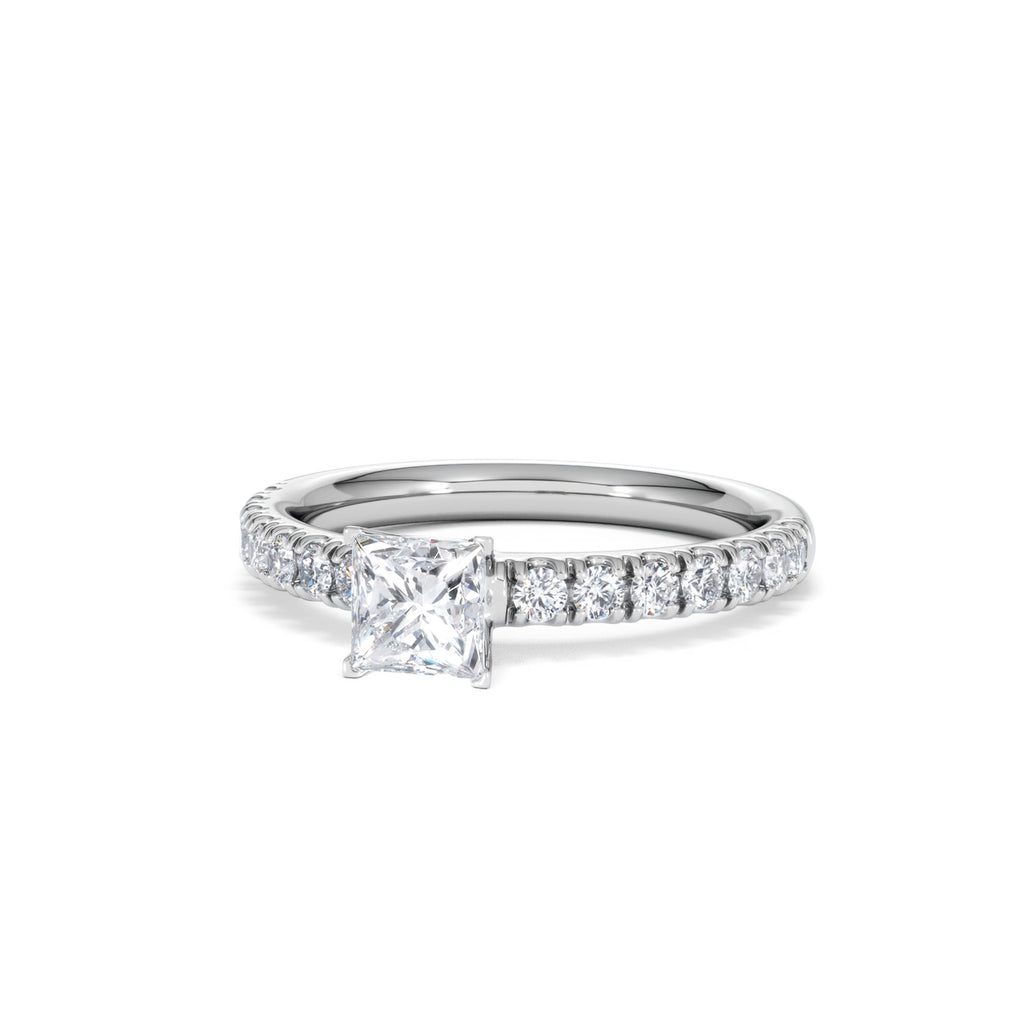 Katerina Princess Diamond Engagement Ring 18KW Gold 0.85ct H/SI