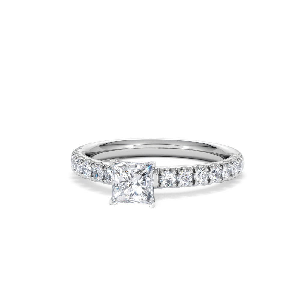 Katerina Princess Diamond Engagement Ring 18KW Gold 0.85ct H/SI
