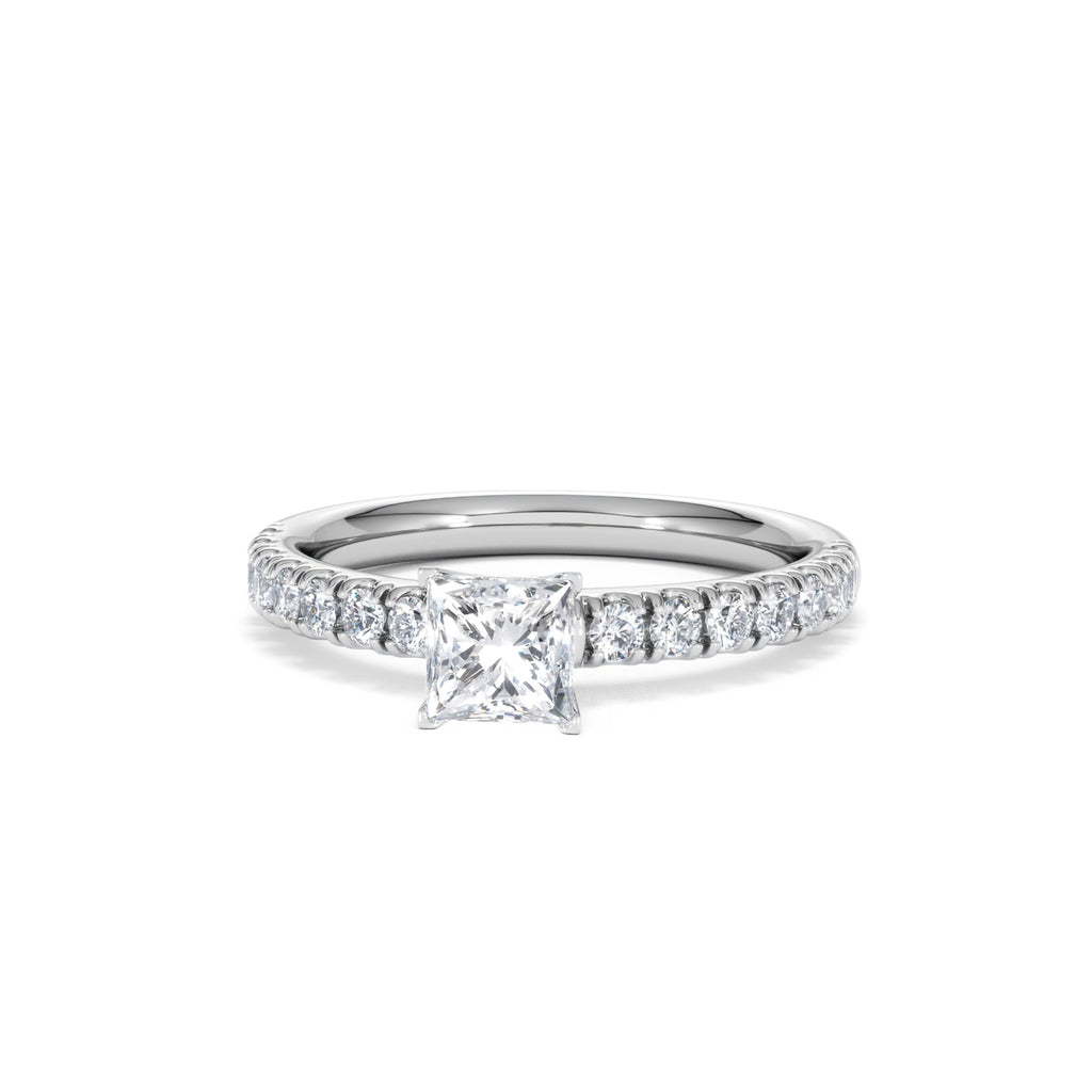 Katerina Princess Diamond Engagement Ring 18KW Gold 0.85ct H/SI