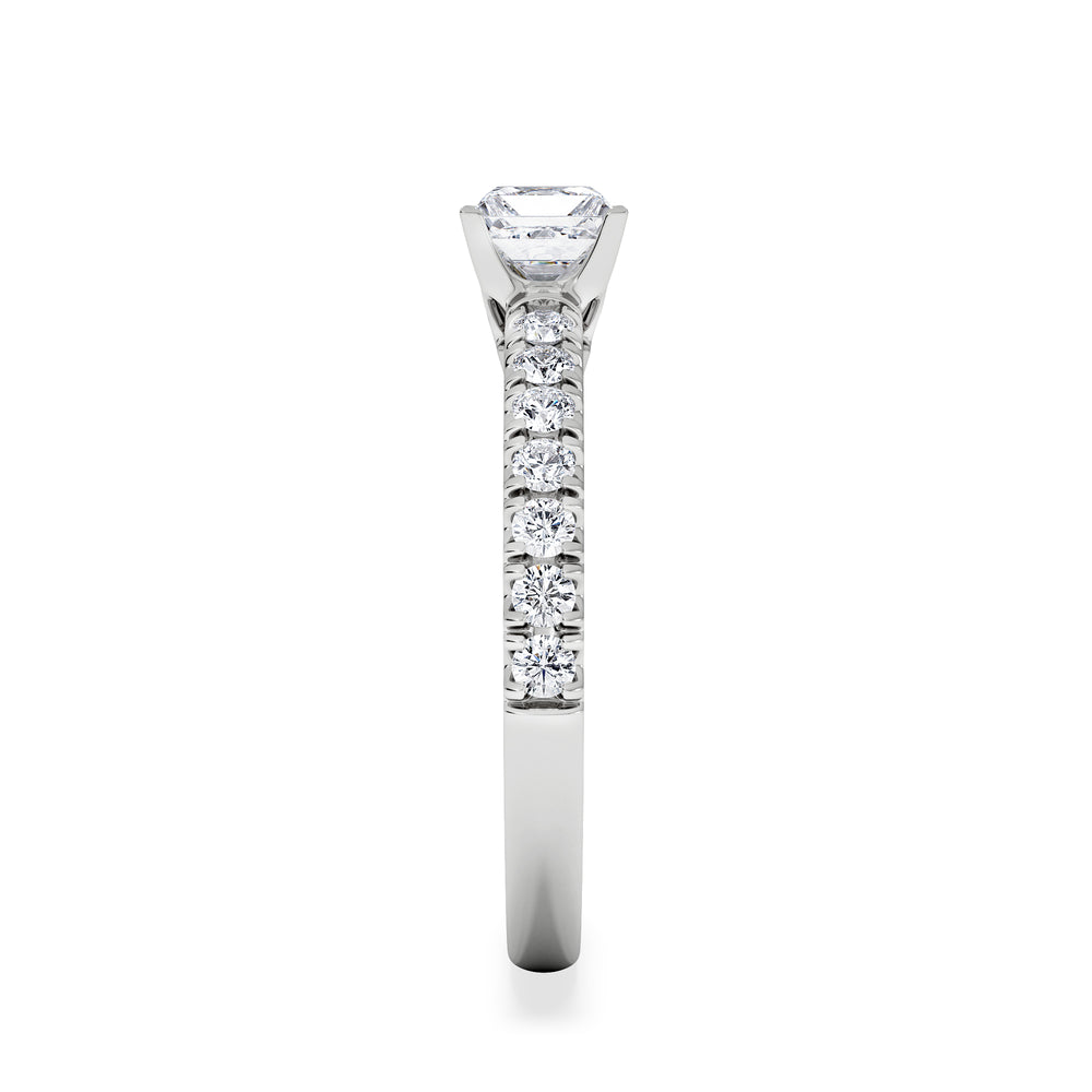 Katerina Lab Princess Diamond Engagement Ring 18KW Gold 0.85ct F/VS1