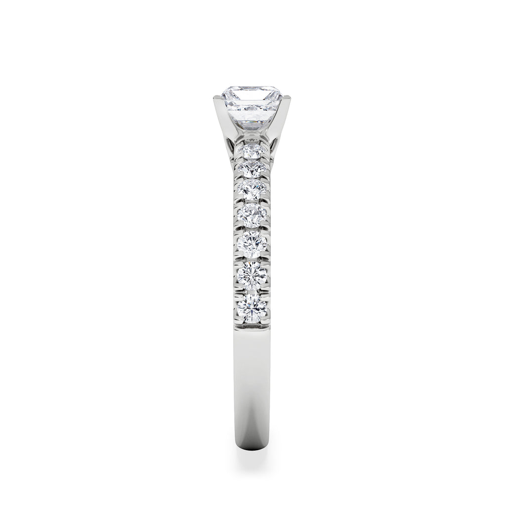 Katerina Lab Princess Diamond Engagement Ring 18KW Gold 0.85ct F/VS1