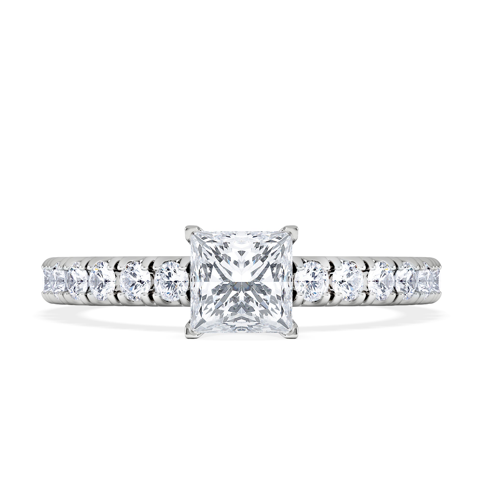 Katerina Lab Princess Diamond Engagement Ring Platinum 0.85ct F/VS1