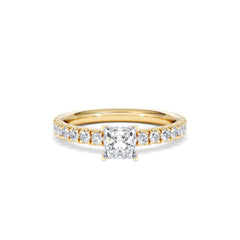 Katerina Lab Princess Diamond Engagement Ring 18K Gold 0.85ct F/VS1