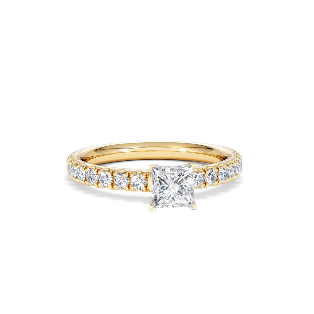 Katerina Lab Princess Diamond Engagement Ring 18K Gold 0.85ct F/VS1