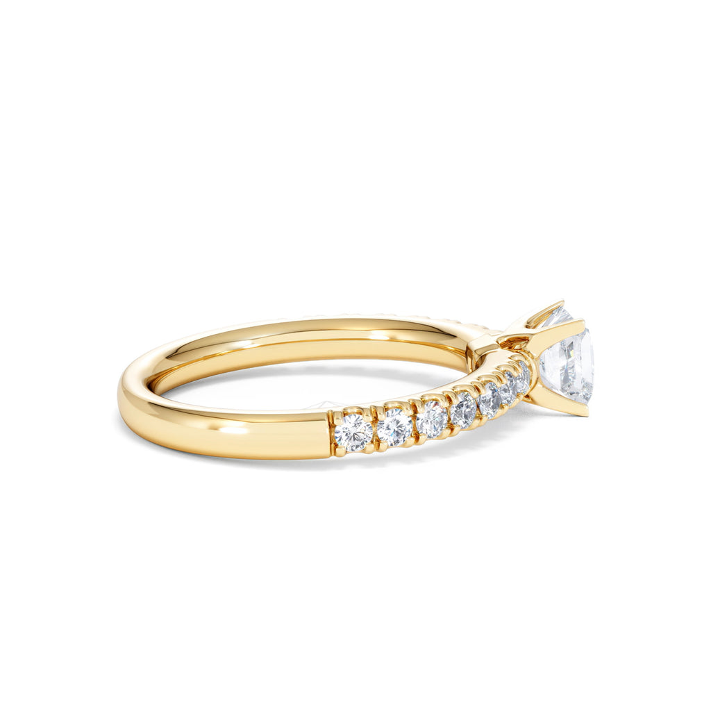Katerina Lab Princess Diamond Engagement Ring 18K Gold 0.85ct F/VS1